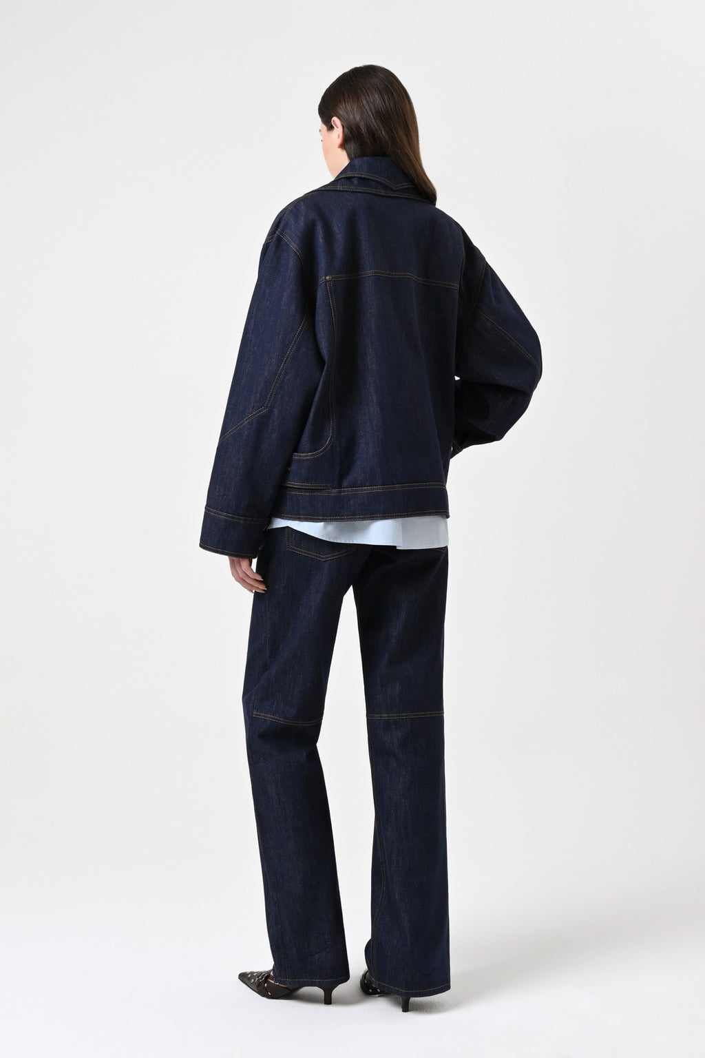 Denim Double-Breasted Jacket