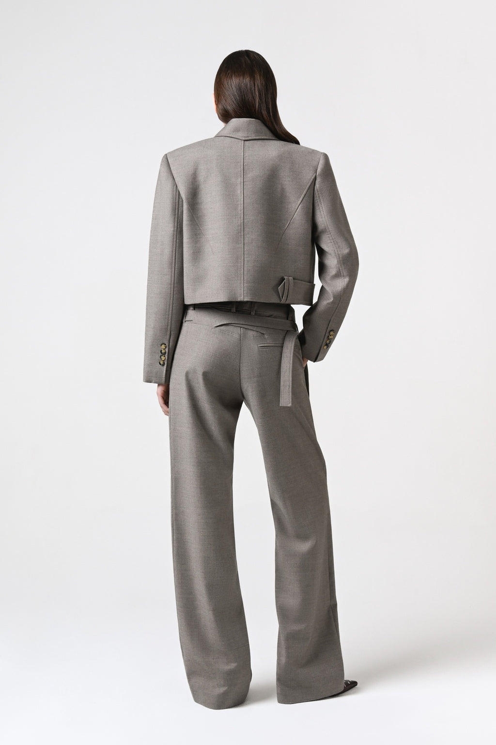 Belted Straight-Leg Loose-Fit Pants