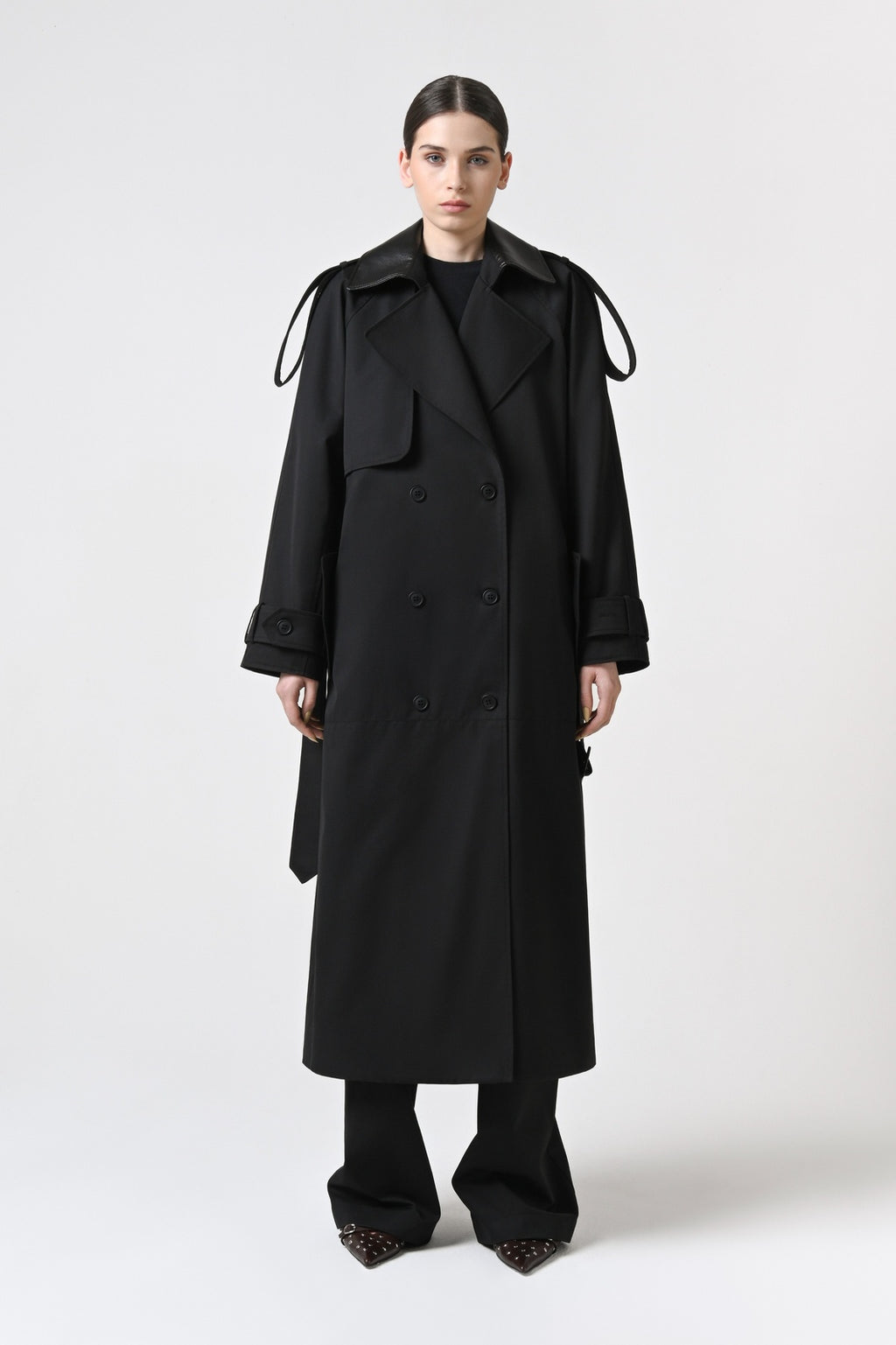 Double-Breasted Cotton Trench Coat