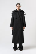 Double-Breasted Cotton Trench Coat