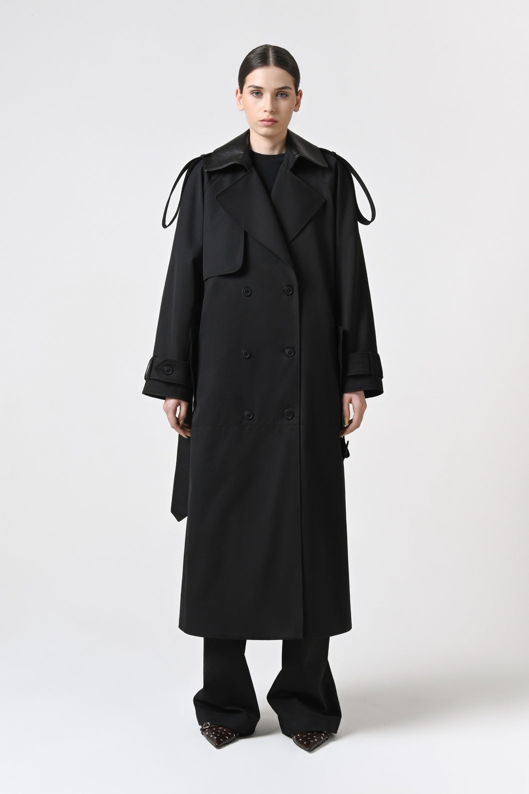 Double-Breasted Cotton Trench Coat